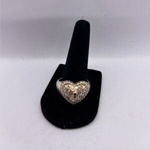 Sterling Silver, Italian Love lock Ring by JAI